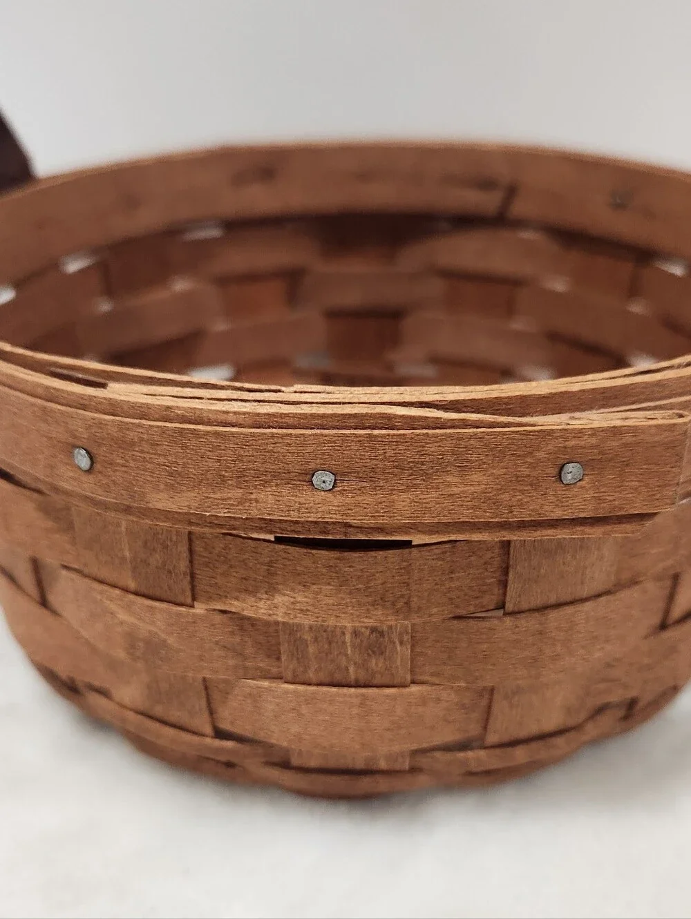 Longaberger Vintage VTG Handwoven Round Button Basket
